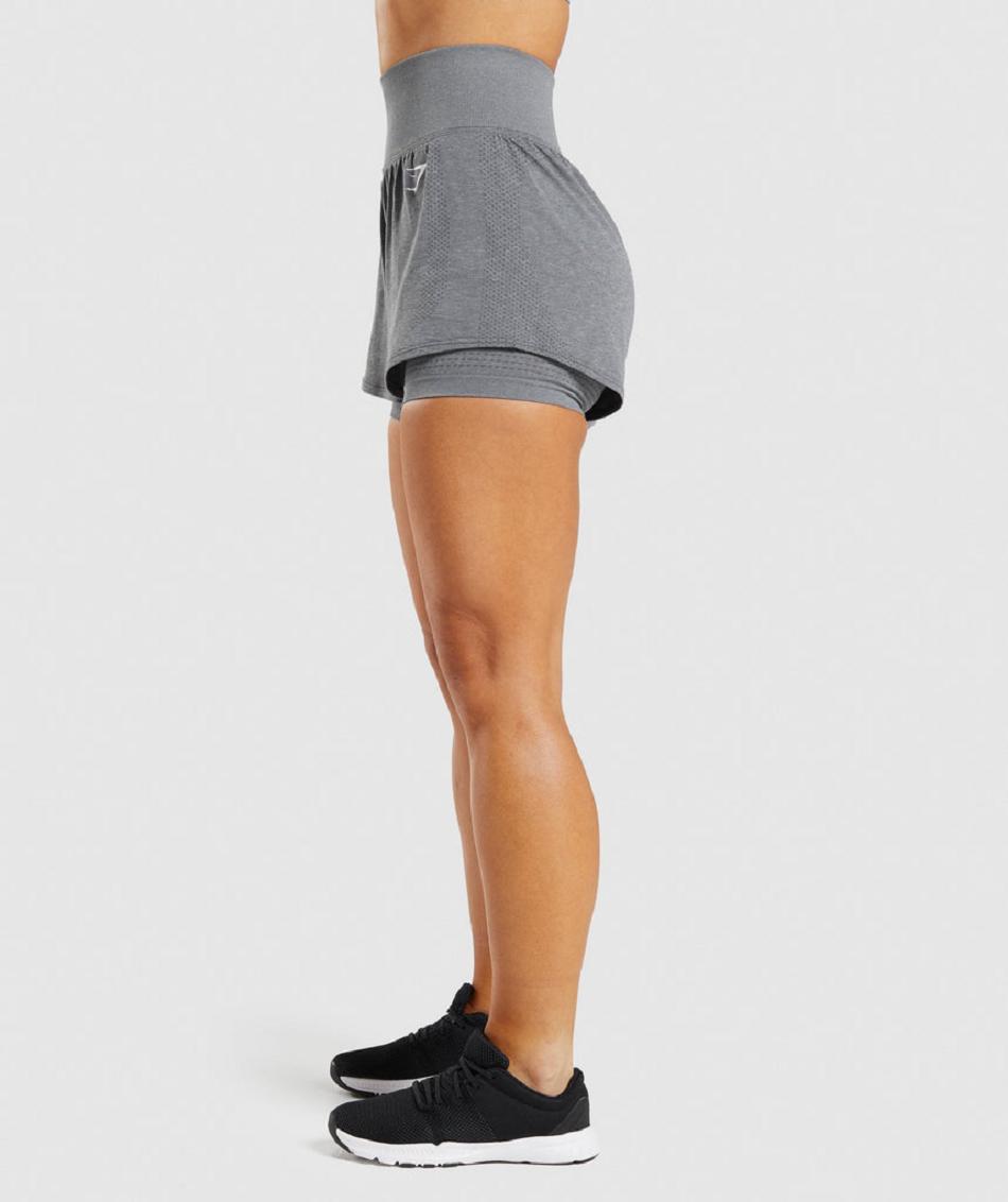 Pantalones Cortos Gymshark Vital Seamless 2.0 2-in-1 Mujer Gris | CO 2782WNB